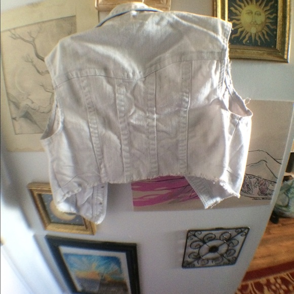 White cutoff Jean jacket - Picture 2 of 2