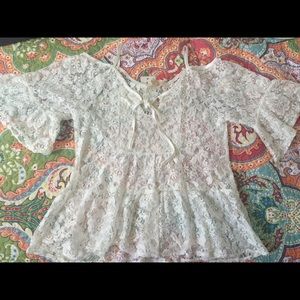 Ivory Full Lace Off The Shoulder Boutique Blouse