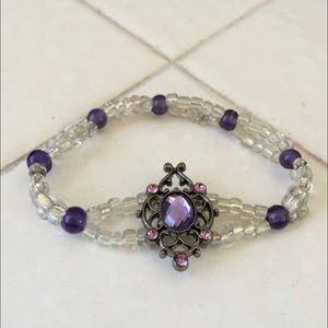 Purple Pendant Bracelet - HANDMADE
