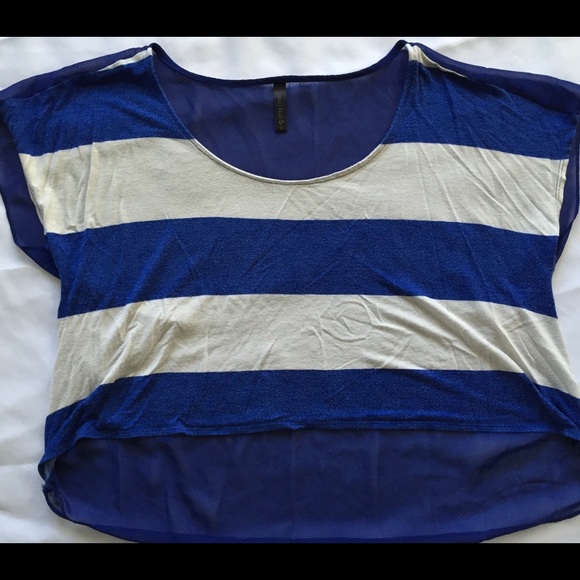 Full Tilt Sheer Back Striped Tee - Picture 1 of 3