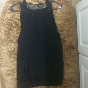 Black Express high neck/backless dressy top