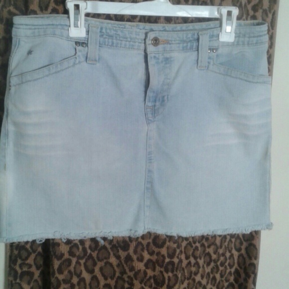 ripped Denim jean skirt