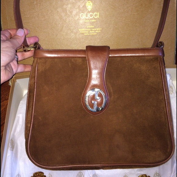 1970's Suede Gucci Handbag