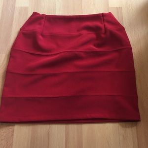 Red body con skirt