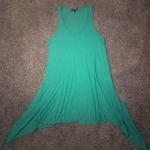 Sea foam green tapered tank dress with pockets