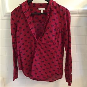 🎀J. Crew boy popover with bow pattern shirt🎀