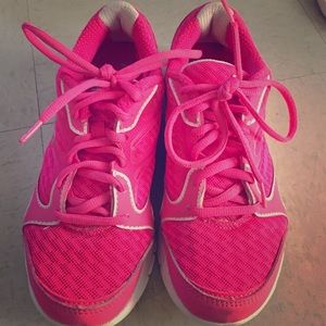 Hot pink running shoes!