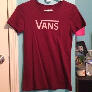 Maroon women's vans shirt