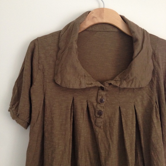 Vintage Brown Asymmetrical Top