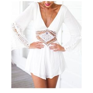 See through white romper