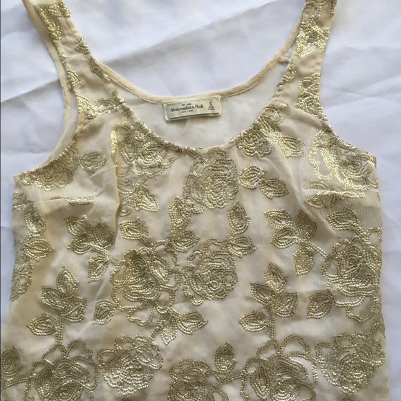 Abercrombie & Fitch Sheer Embellished Tank Top