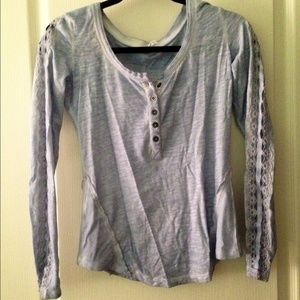 Free People blue long sleeve tee