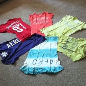 Rainbow of Aeropostale t-shirts!