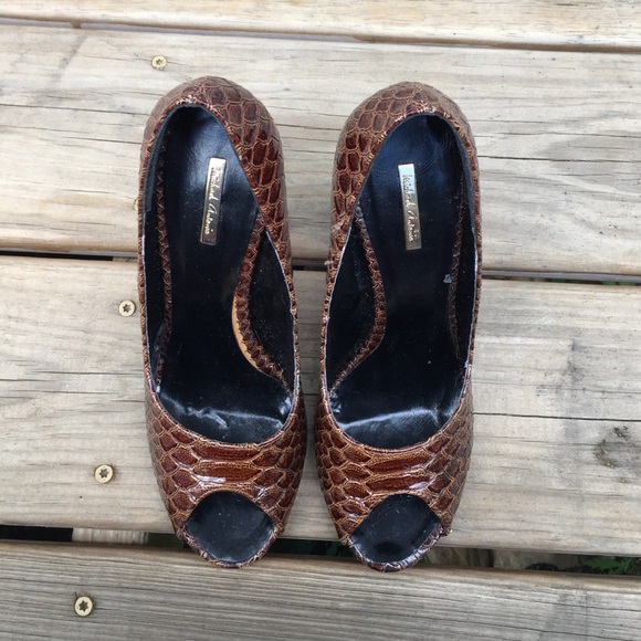 Snakeskin Lucite Heels - Picture 2 of 4