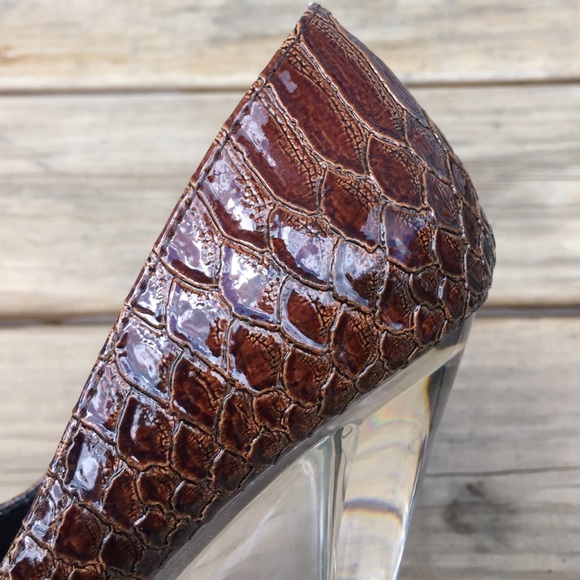 Snakeskin Lucite Heels - Picture 4 of 4