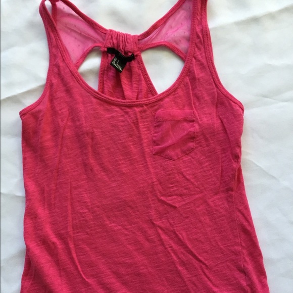 Forever 21 Tank with Sheer Polka Dot Back & Pocket