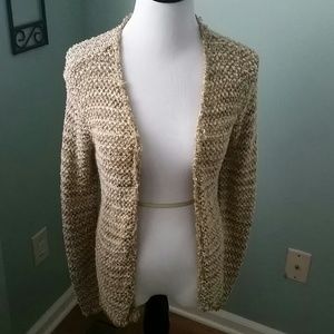 Talbots tan button down sweater size small