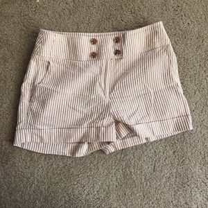 High Waisted Seersucker Shorts