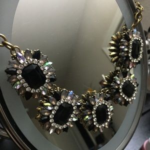 Black Gemstone Statement Necklace