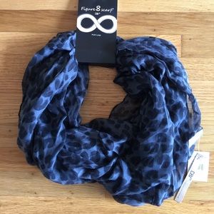 D&Y figure 8 scarf (charcoal/black leopard print)