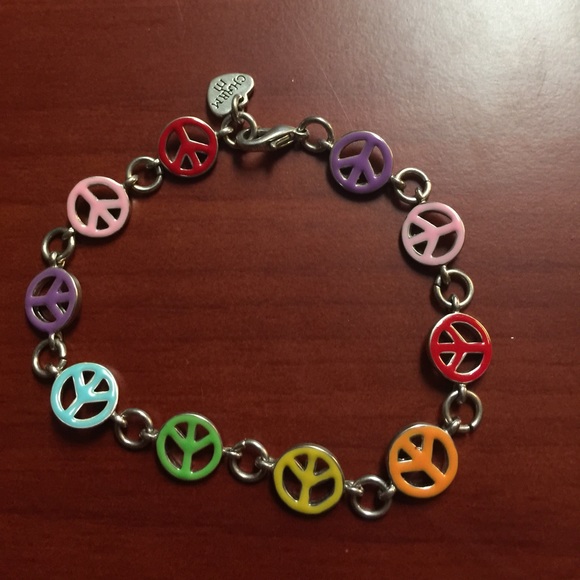 Colorful peace sign bracelet!!