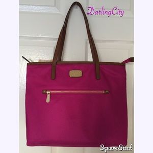 Michael Kors Large Kempton Nylon Fuschia Tote