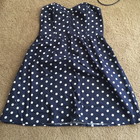 Polka Dot Strapless Dress