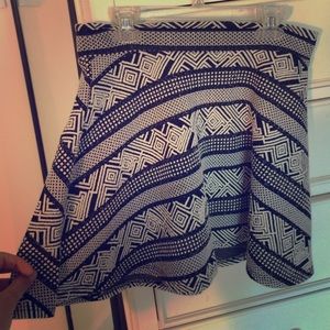 Aztec print skater skirt