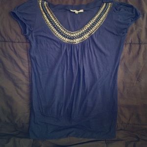 Blue beaded shirt