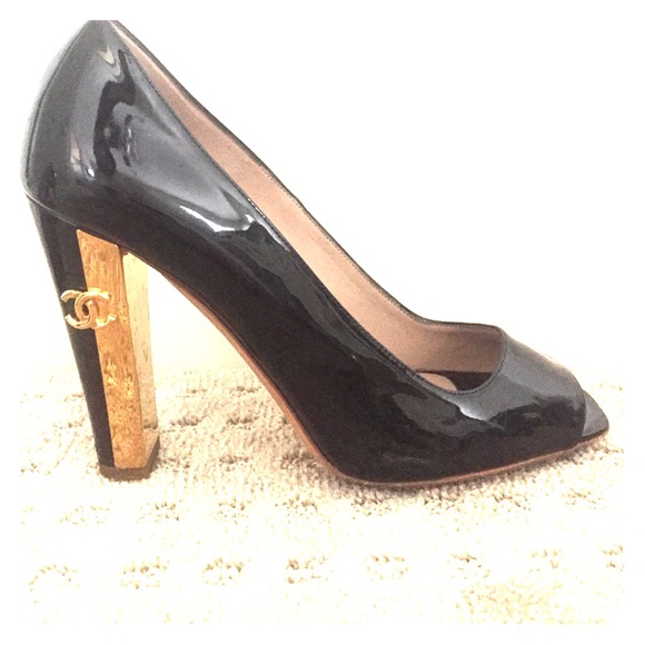 Chanel peep toe heels
