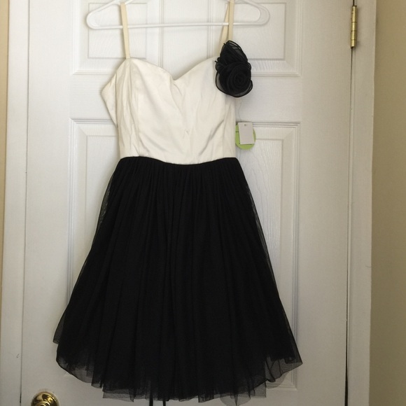 Black and ivory dress