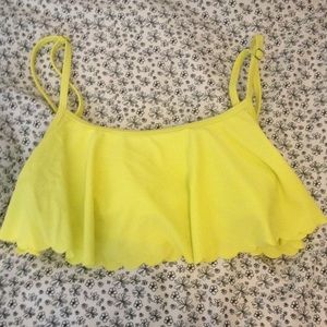Yellow Roxy scalloped bikini top
