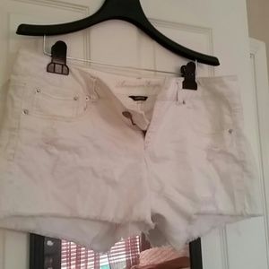 White Ripped Style Shorts