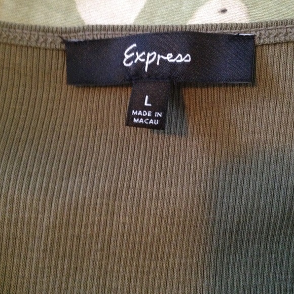 Express Green/Silver Sequin Zebra Tank Top - Picture 3 of 3