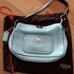 Genuine leather coach hand bag