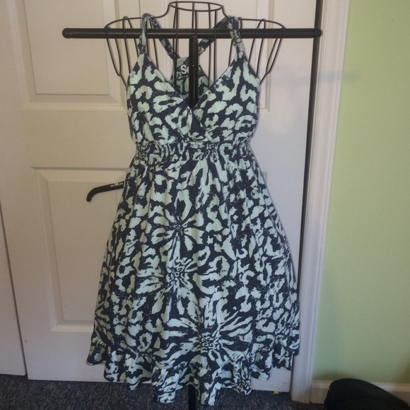 Navy blue and light blue dress