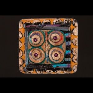 Handcrafted brooch. "Spinning Tile."