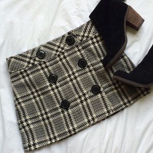 NWOT Plaid Skirt with Buttons