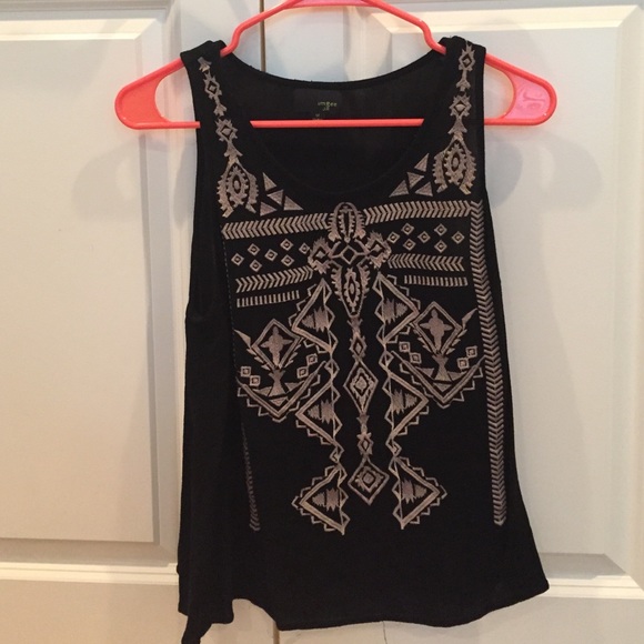 Tribal print Black and Tan tank top