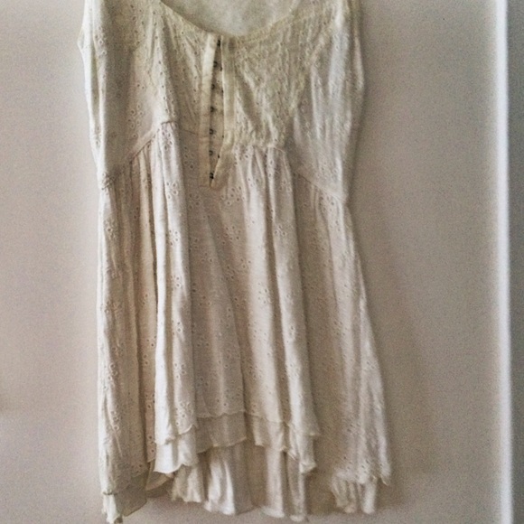 Cream-colored Free People Eyelet Tunic