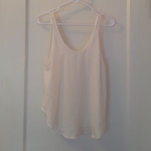 Lush white silk tank top