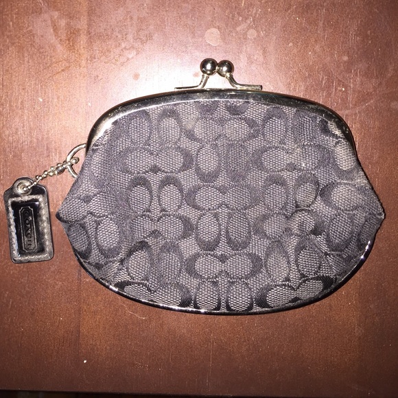 black coach coin purse