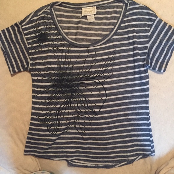 Striped tee with flower design