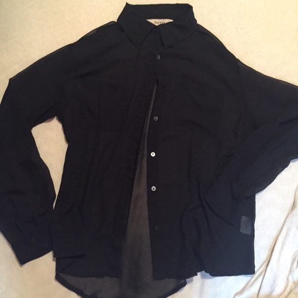 Sheer black button up - Picture 1 of 1