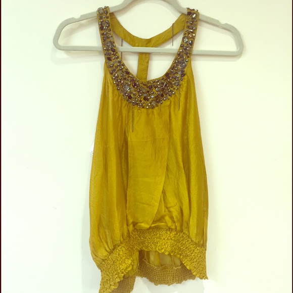 Bebe Beaded Racer Back Top