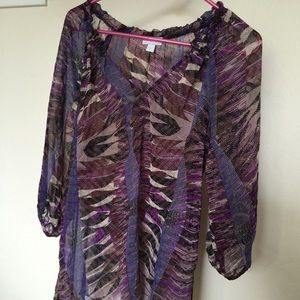 A pea in the pod sheer purple top (size S)