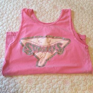 Stingrays glitter pink tank