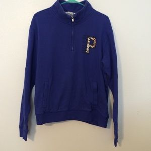 Blue half zip pink brand sweater RESERVED