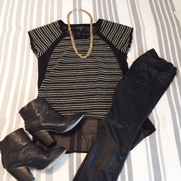 SANCTUARY sequins black top.
