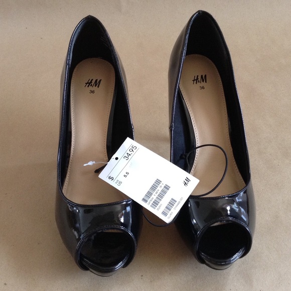 H&M Black Peep-toe Heels